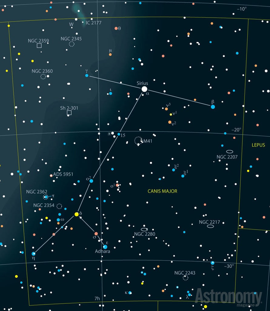 The constellation Canis Major the Great Dog. Credit: Roen Kelly.